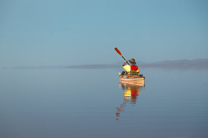 kayaker on great salt lake