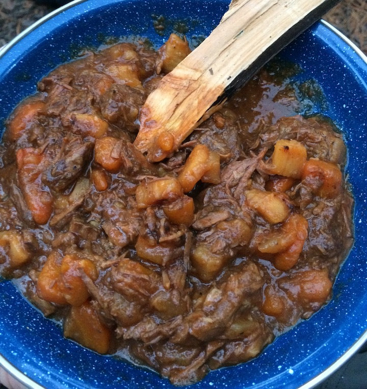 canoe trip food beef stew