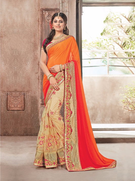 Pink Chiffon Saree With Heavy Border 5187SR05