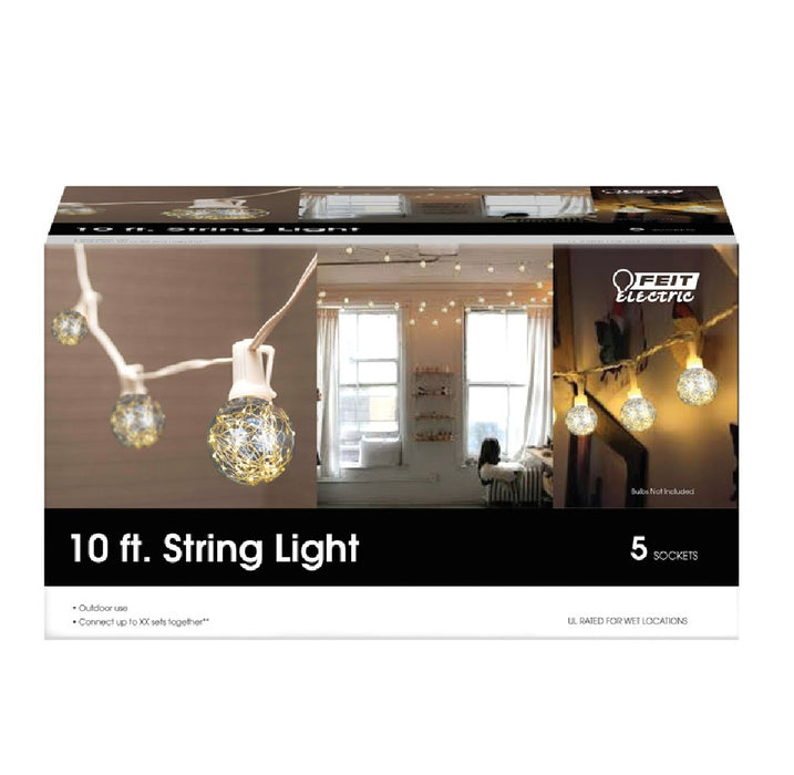 Feit Electric 72102 LED String Light, Clear, 10' L —