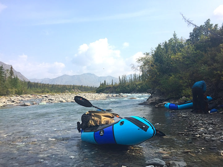 packrafts on river in brooks range, alaska
