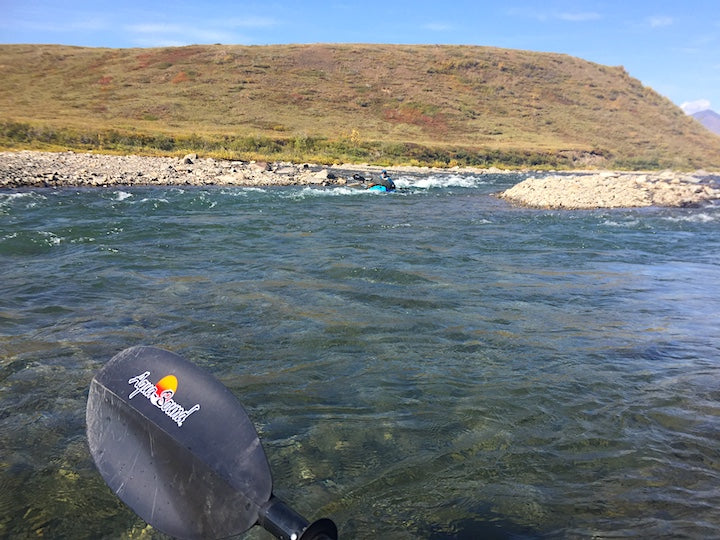 aqua-bound packrafting on brooks range river, alaska