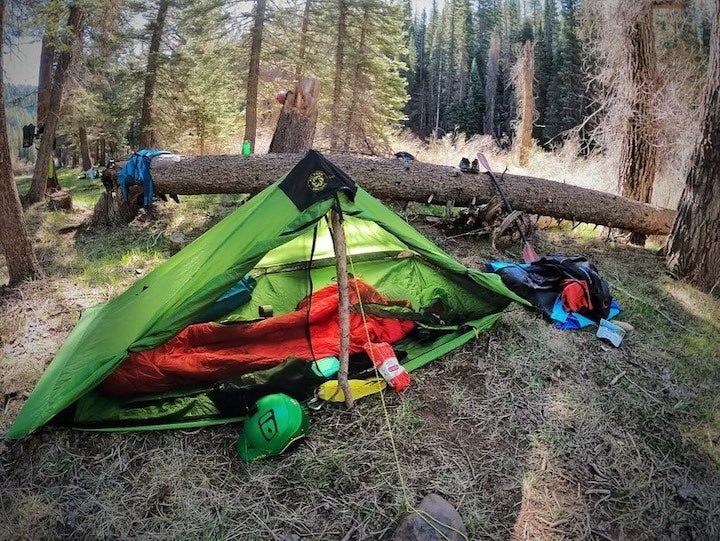 simple bikerafting camp setup