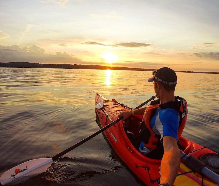 self-filming kayaker