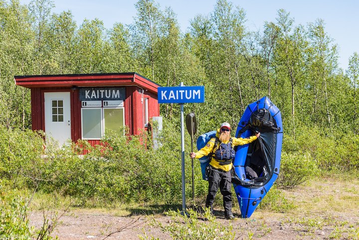 about to packraft Kaitum River in Sweden