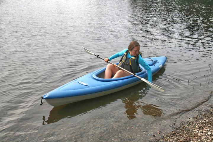 push your kayak off with your hand