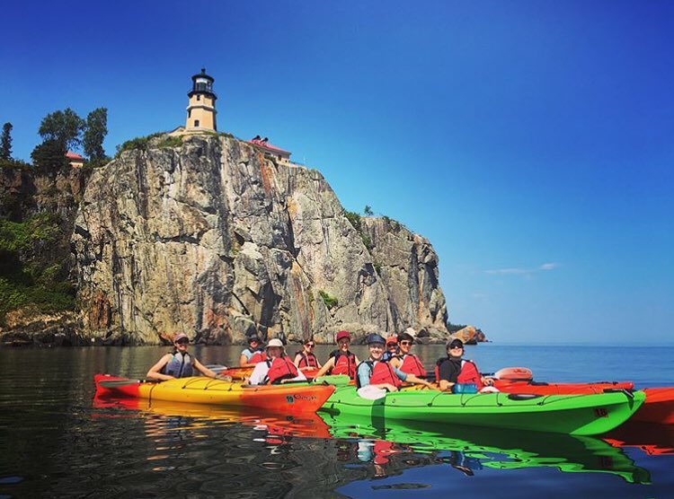 kayakers by split rock lighthouse