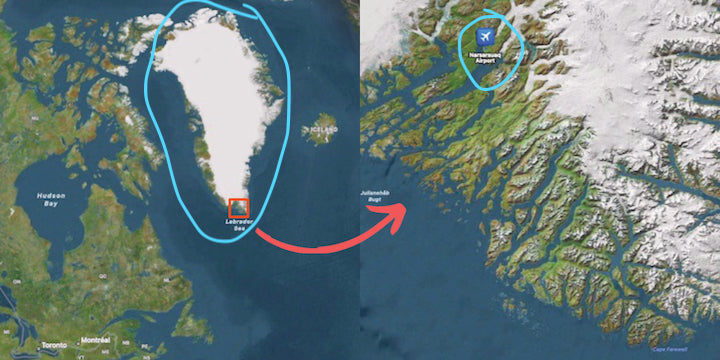 maps of greenland and where the Aqua Bound team was based