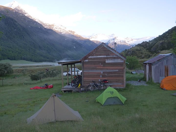 camping at the hut, new zealand