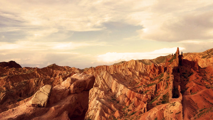 Red, dry canyons and rock formations