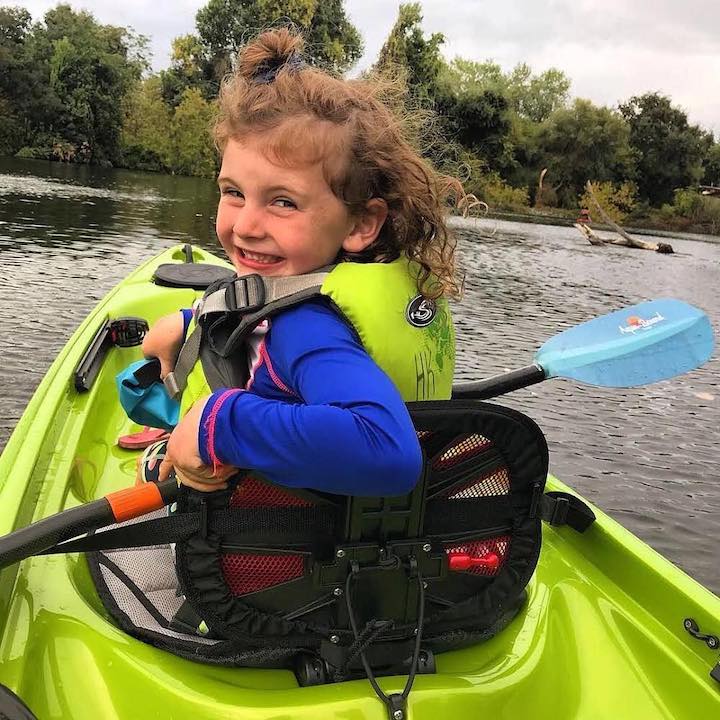 little girl kayaking