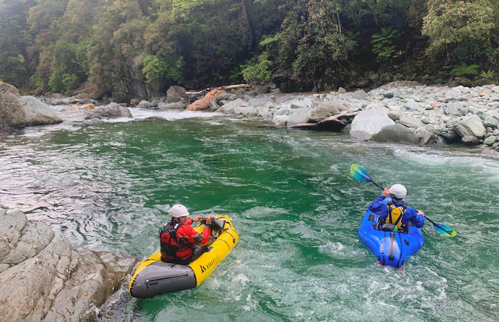 packrafters on New Zealand's Waingaro River
