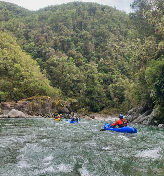 packrafting the Waingaro River, New Zealand