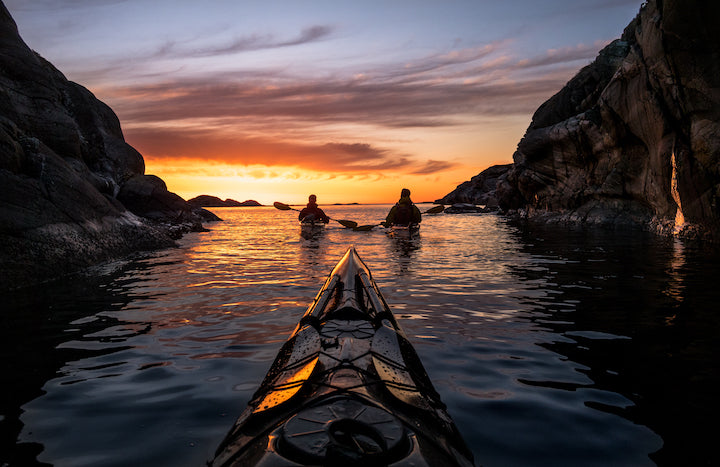 kayakings into the sunrise