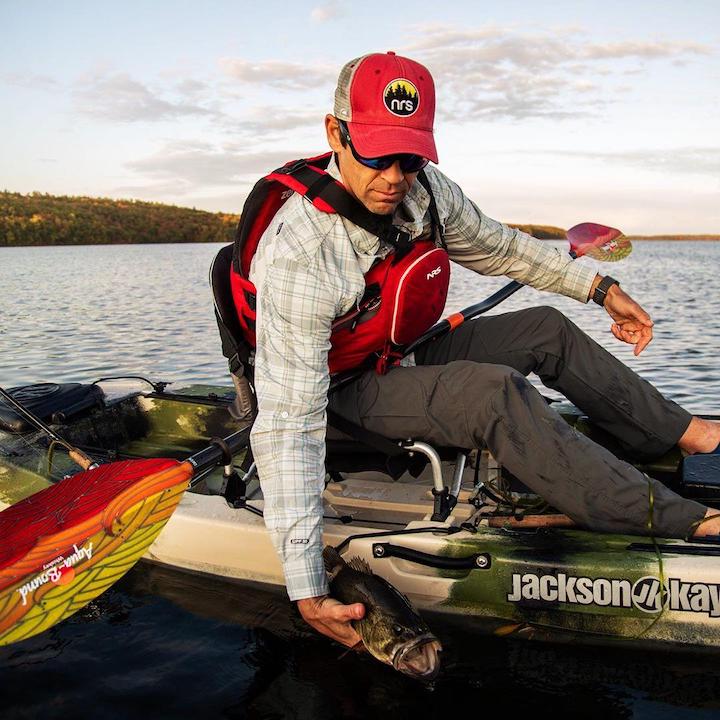 kayak angler using a sit-on-top kayak