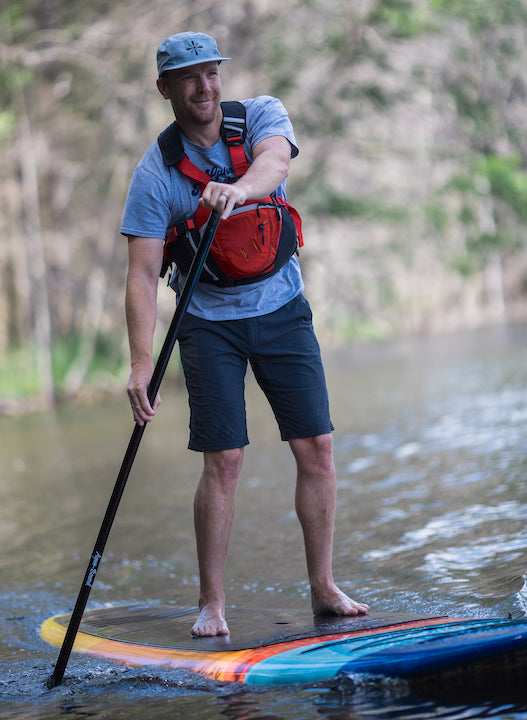 man paddleboarding