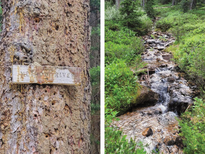 left (Methow River sign) right (the Methow rivulet)