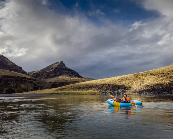 Jordan McKinney paddling on the John Day River