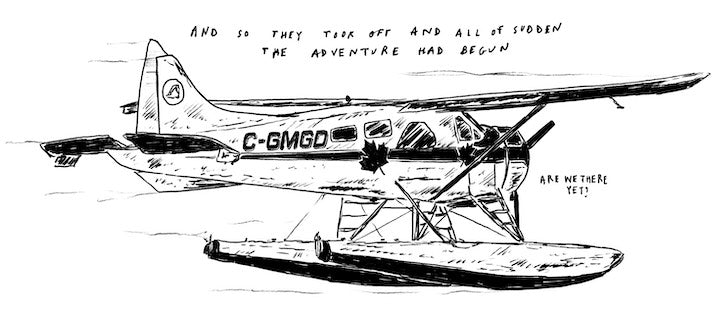 drawing of a single-engine float plane