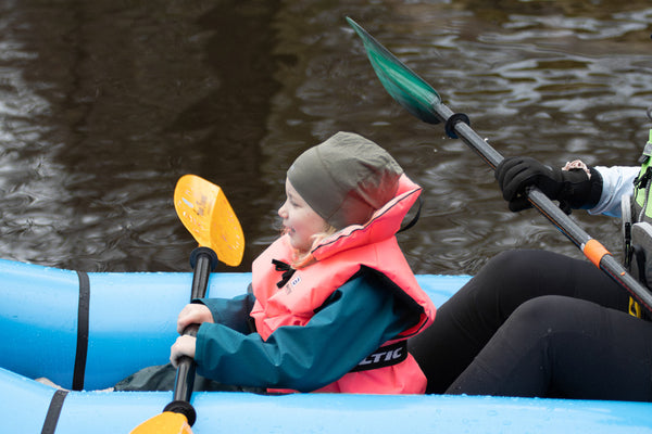 Astrid in her pink PFD