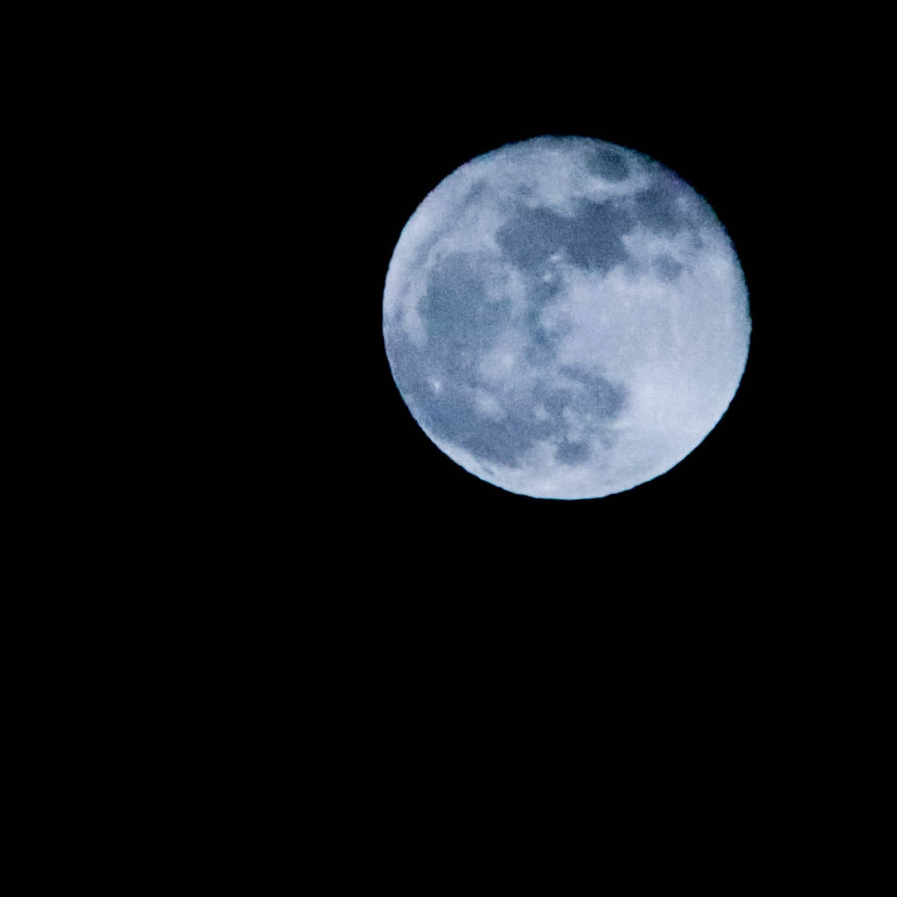 Blue Moon with Black Background