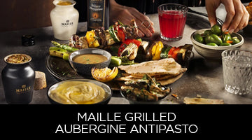 Maille, recipe, grilled aubergine antipasto