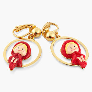 
            
                Load image into Gallery viewer, Little Red Riding Hood Clip-On Earrings
            
        