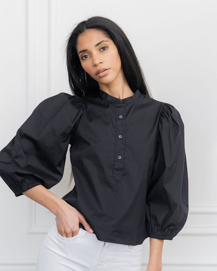 The Shirt Women’s The Balloon Sleeve Shirt in Black