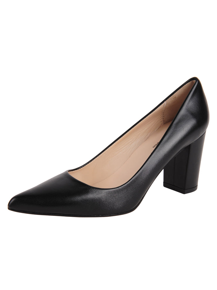 ladies black block heel shoes