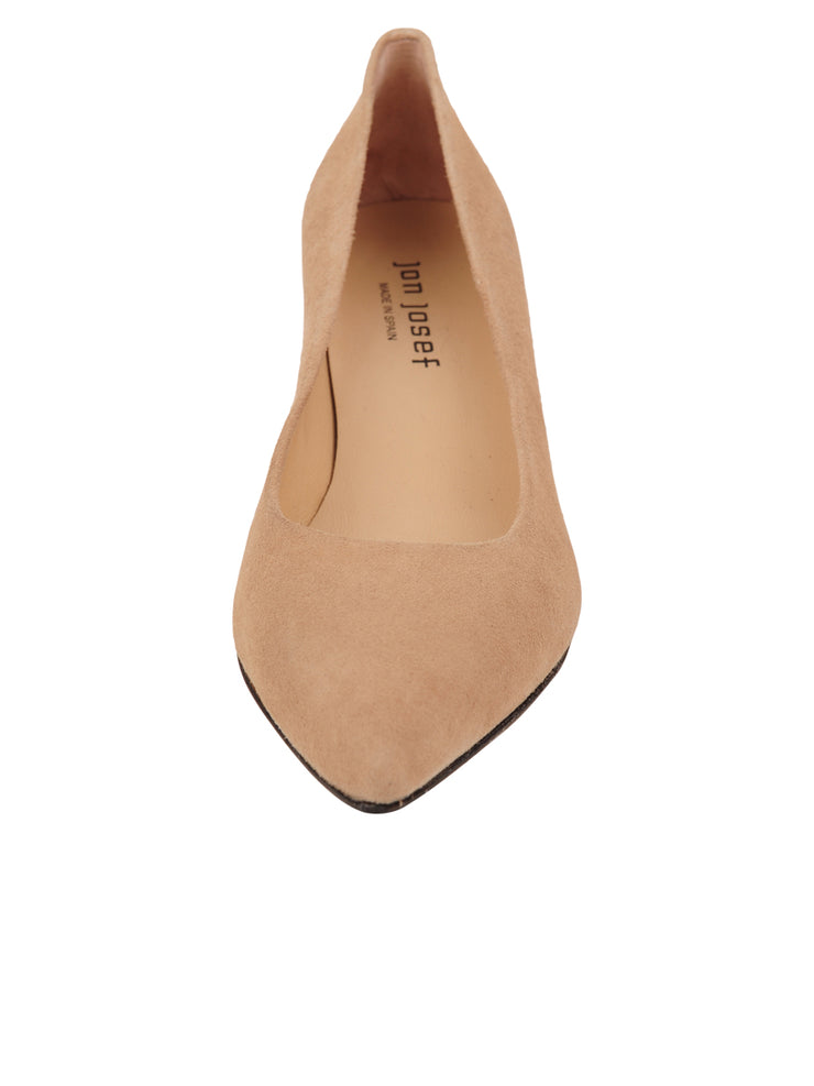 low heel suede pumps