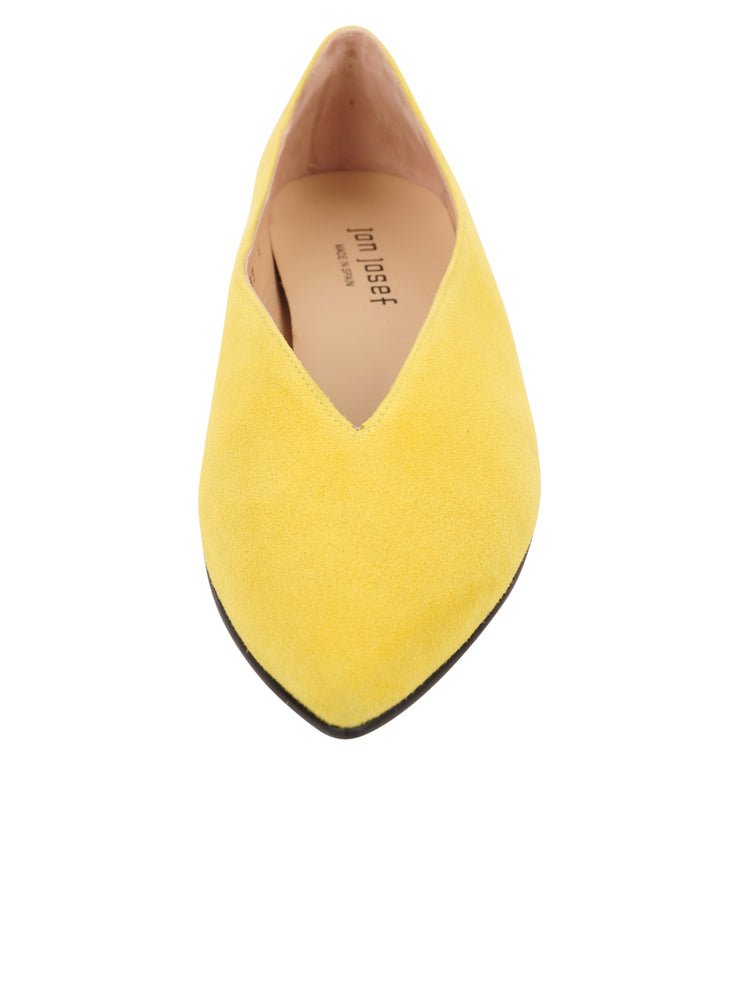 yellow pointed toe flats