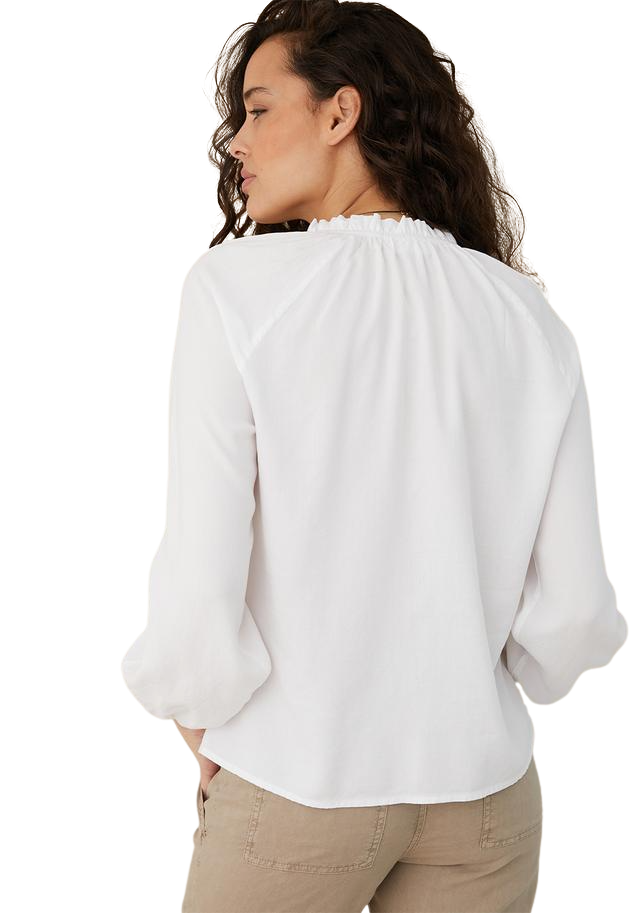 RAGLAN RUFFLE NECK BLOUSE