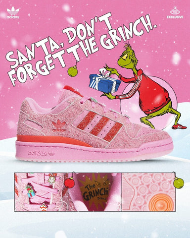The Grinch x Adidas Forum Low Pack pink