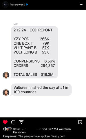 sales reports yeezy