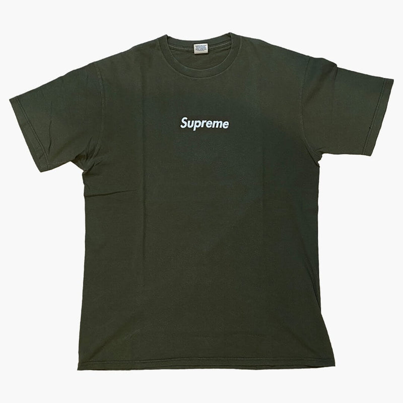 Supreme Cross Box Logo Tee Olive | escapeauthority.com