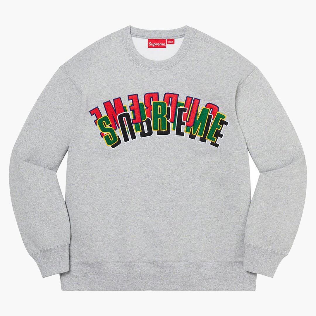 Supreme Stacked Crewneck Grau | HYPENEEDZ