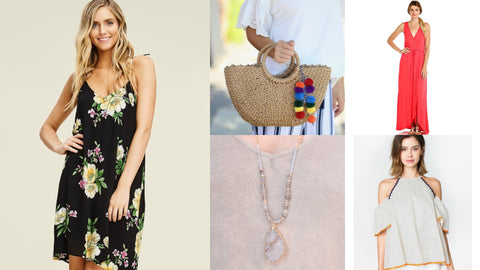 Top 5 Under $50 from Southern Sunday, the boutique that gives back.  Affordable and stylish ladies clothing and accessories at great prices.  Tops, Dress, Jewelry and Handbags in all the current fashion!
