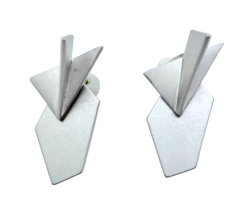 image of paper plane origami earrings