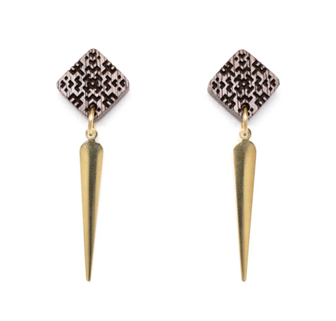image of square & spike earrings