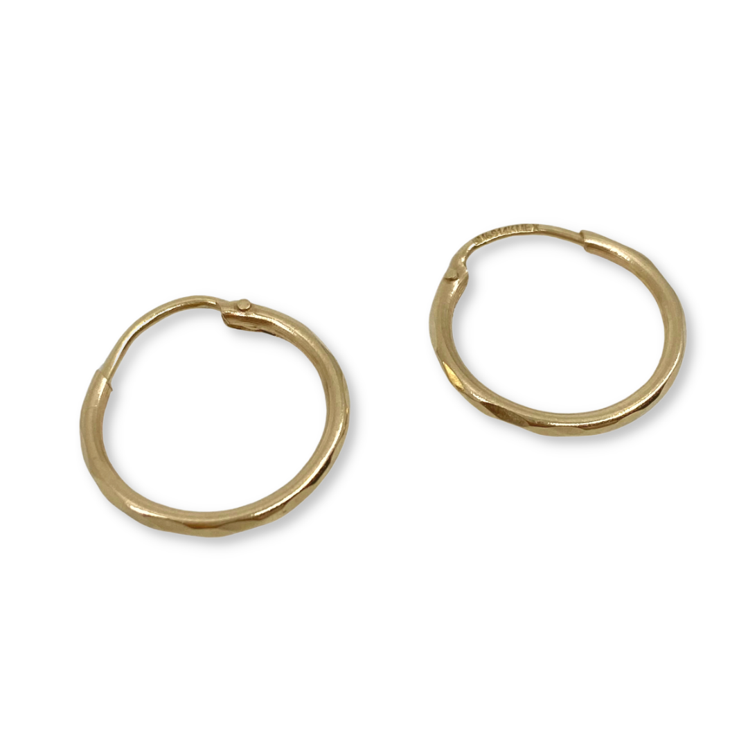 14k Gold Huggie Hoops