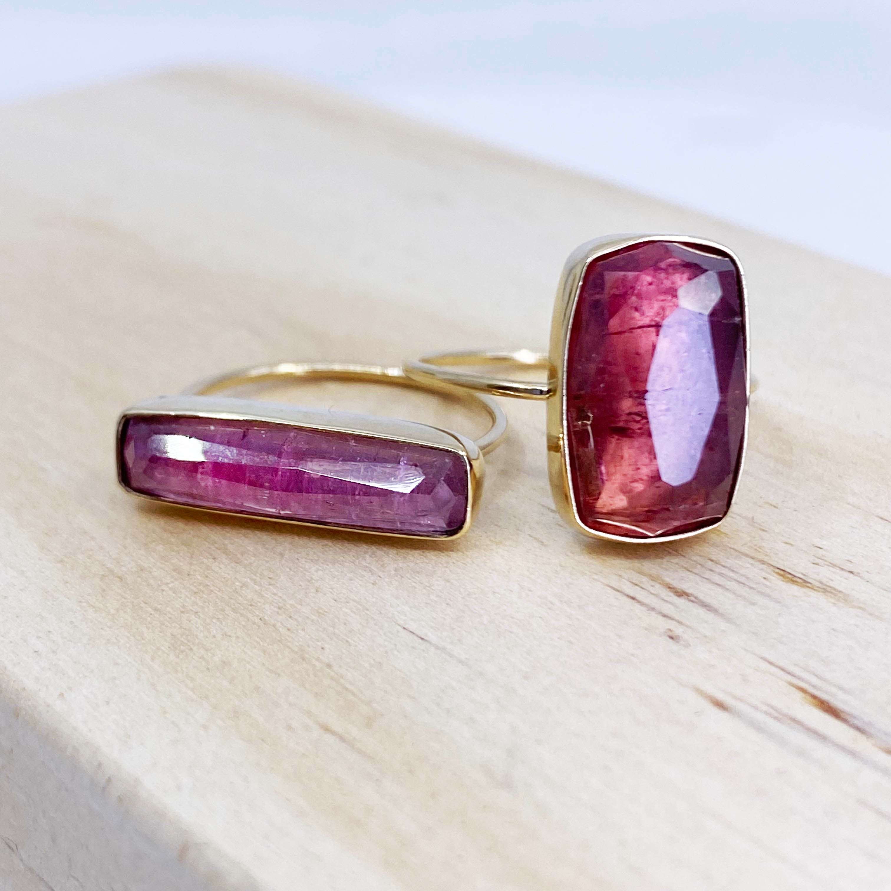 Pink Tourmaline Gold Ring