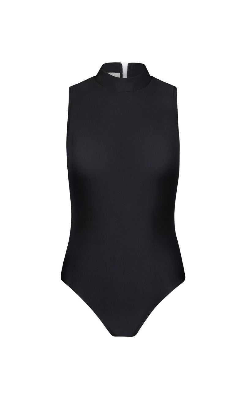 Sleeveless Mock-Neck Swimsuit | Cover