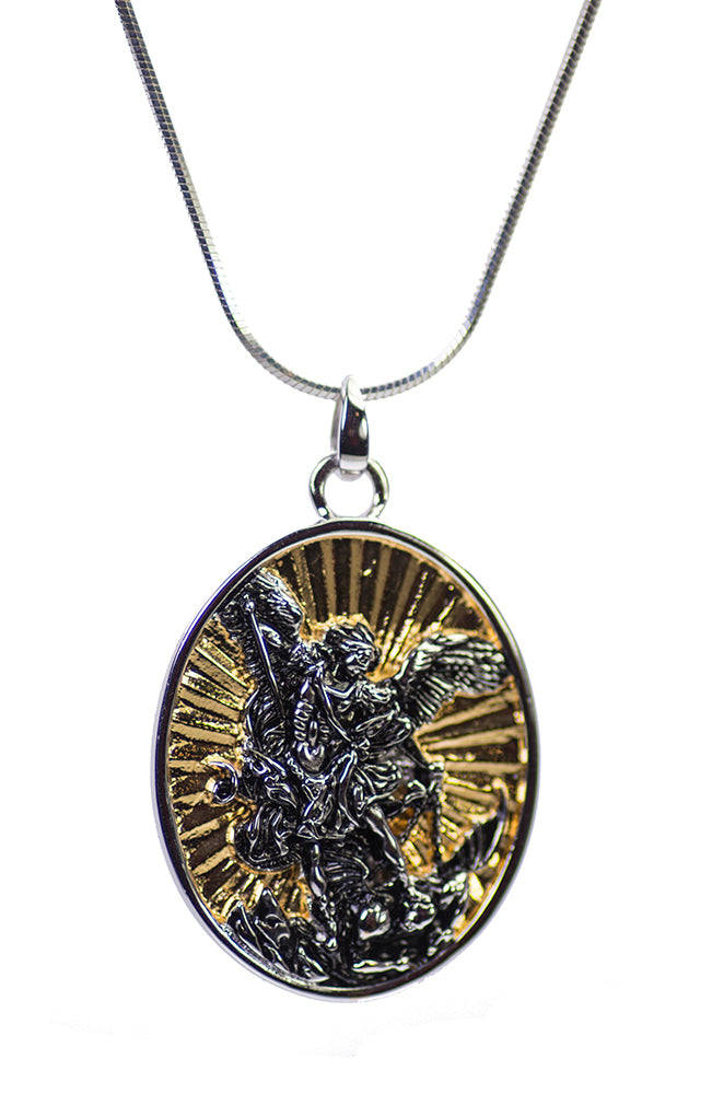 saint michael archangel pendant necklace