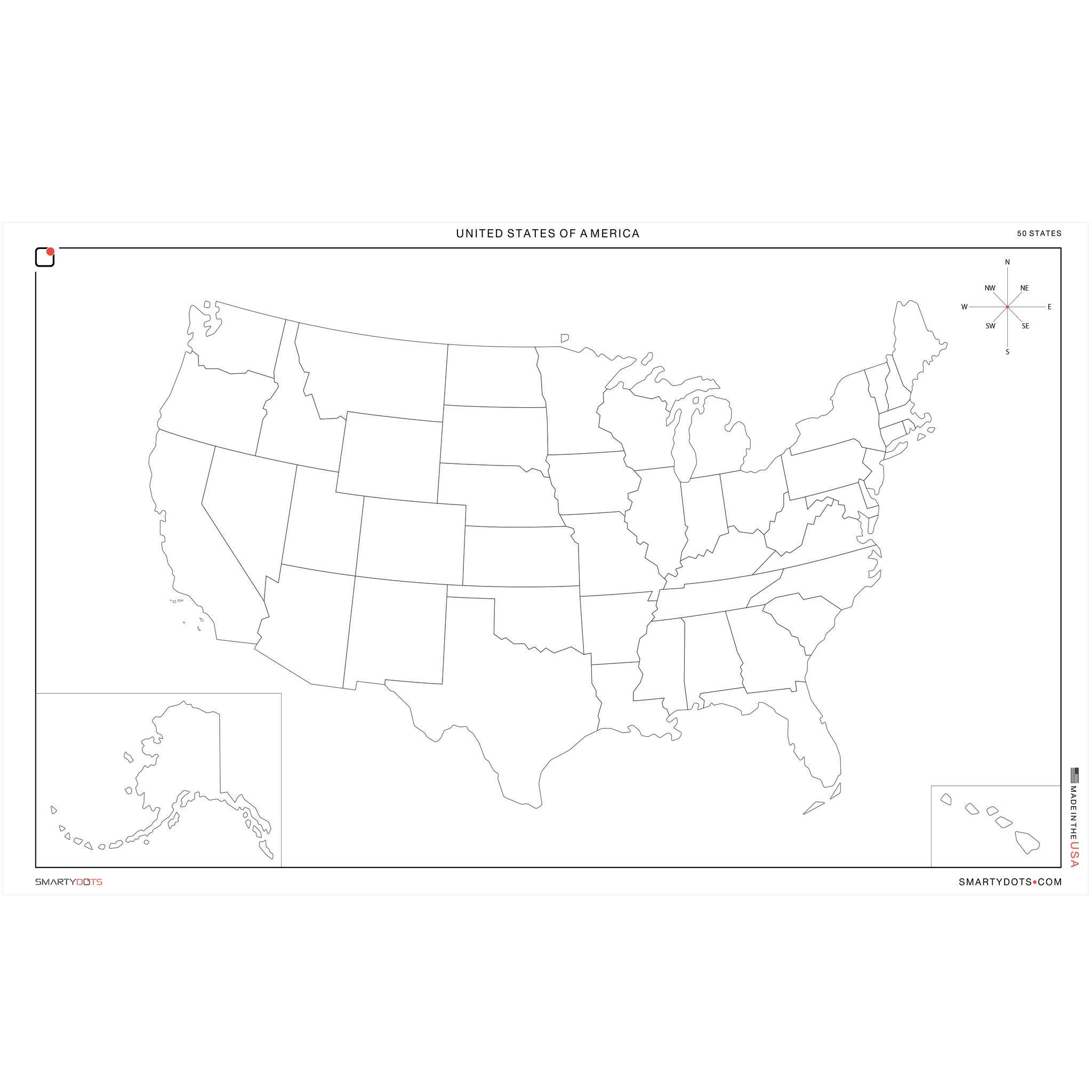 usa map 58x35 smarty dots