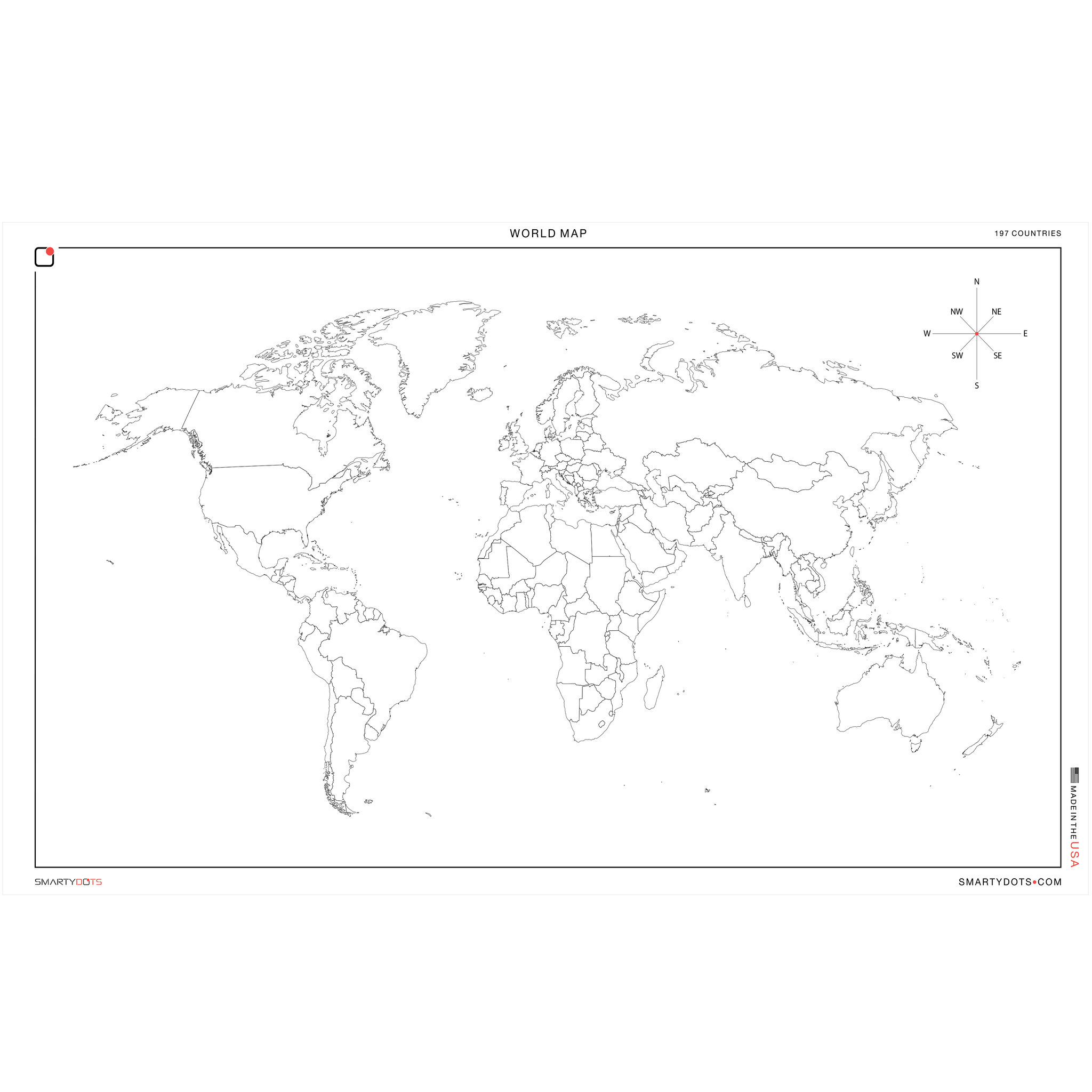 World Map 58x35 Smarty Dots