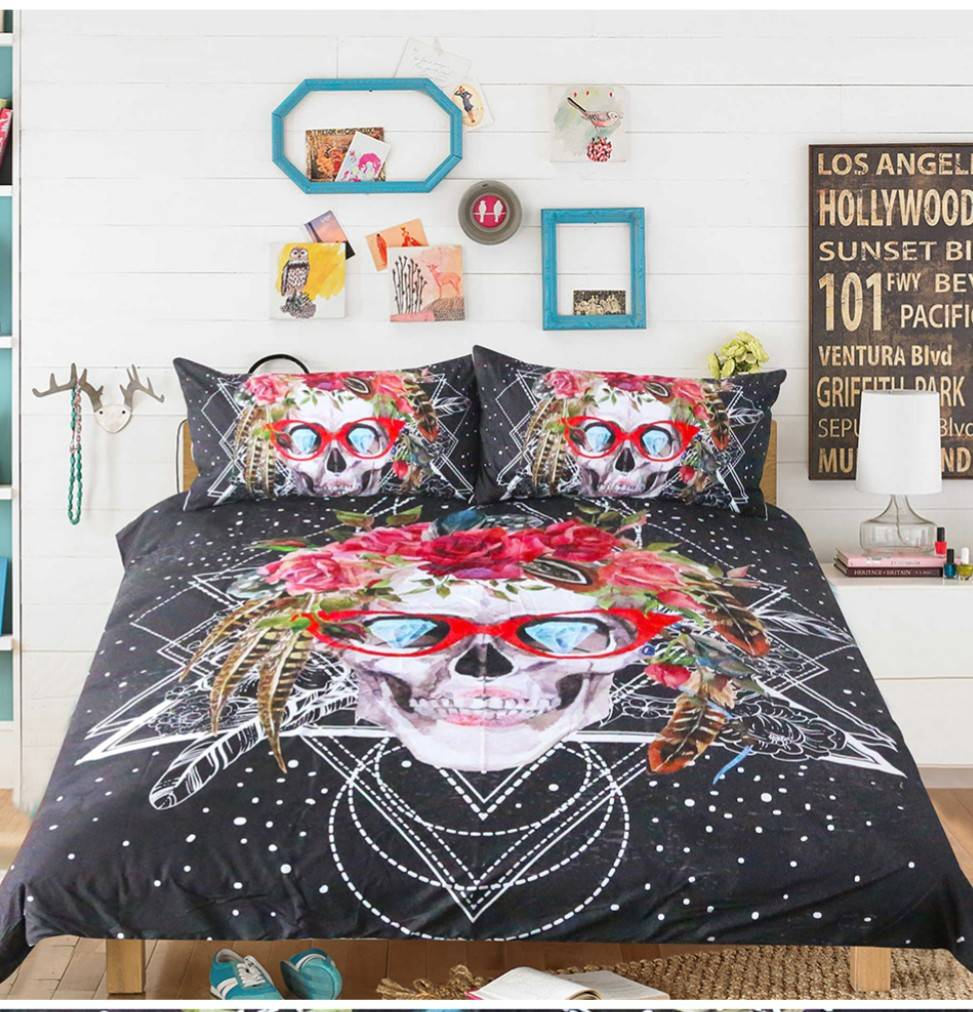 Skull Duvet Cover Black Duvet Cover Set All Sizes Duvet Cover