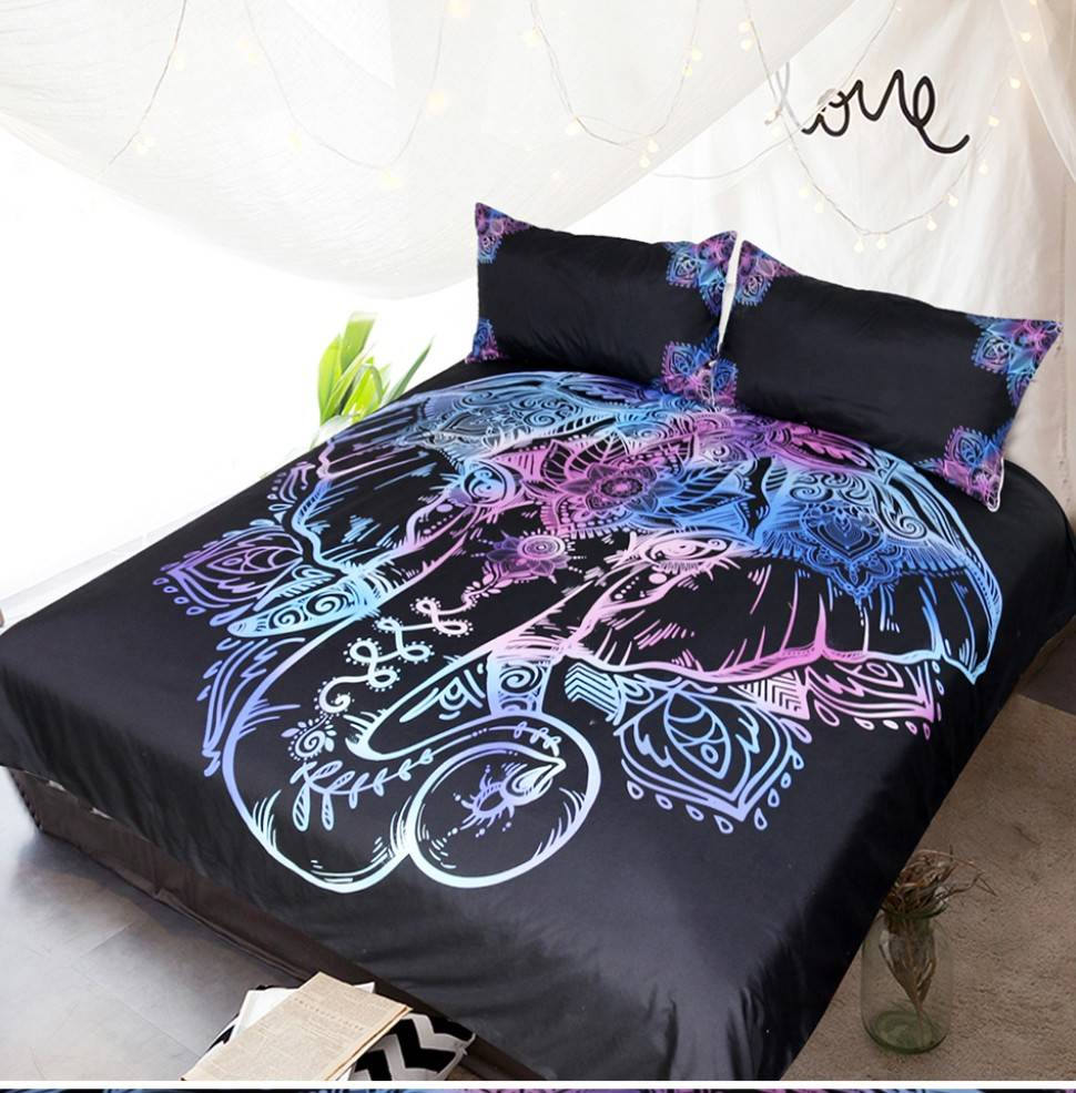 Elephant Bedding Set Elephant Duvet Cover Elephant Mandalas