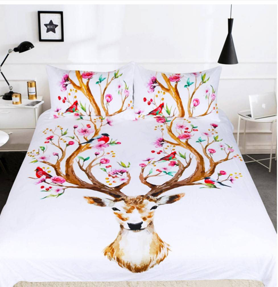 Deer Duvet Cover Deer Bedding Set White Duvet Cover Sweet Deer