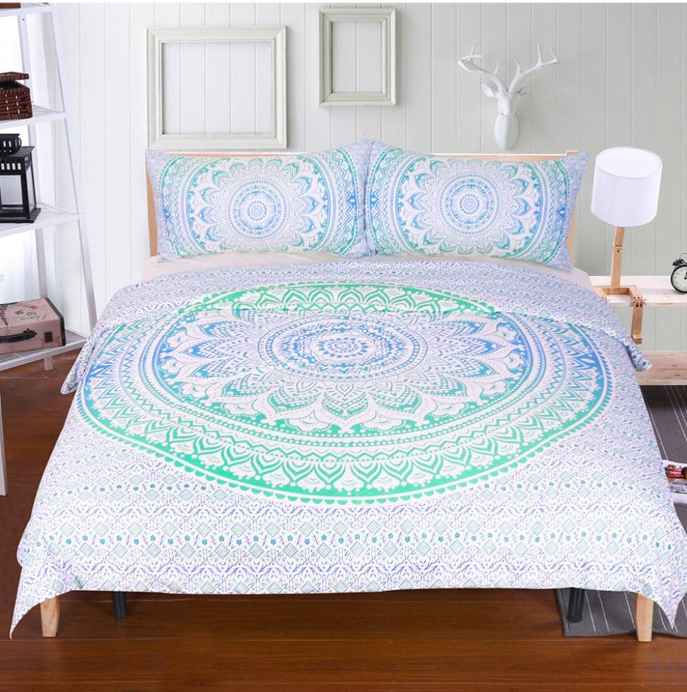 Mandalas Duvet Cover Blue Duvet Cover Ethnical Print Duvet Cover