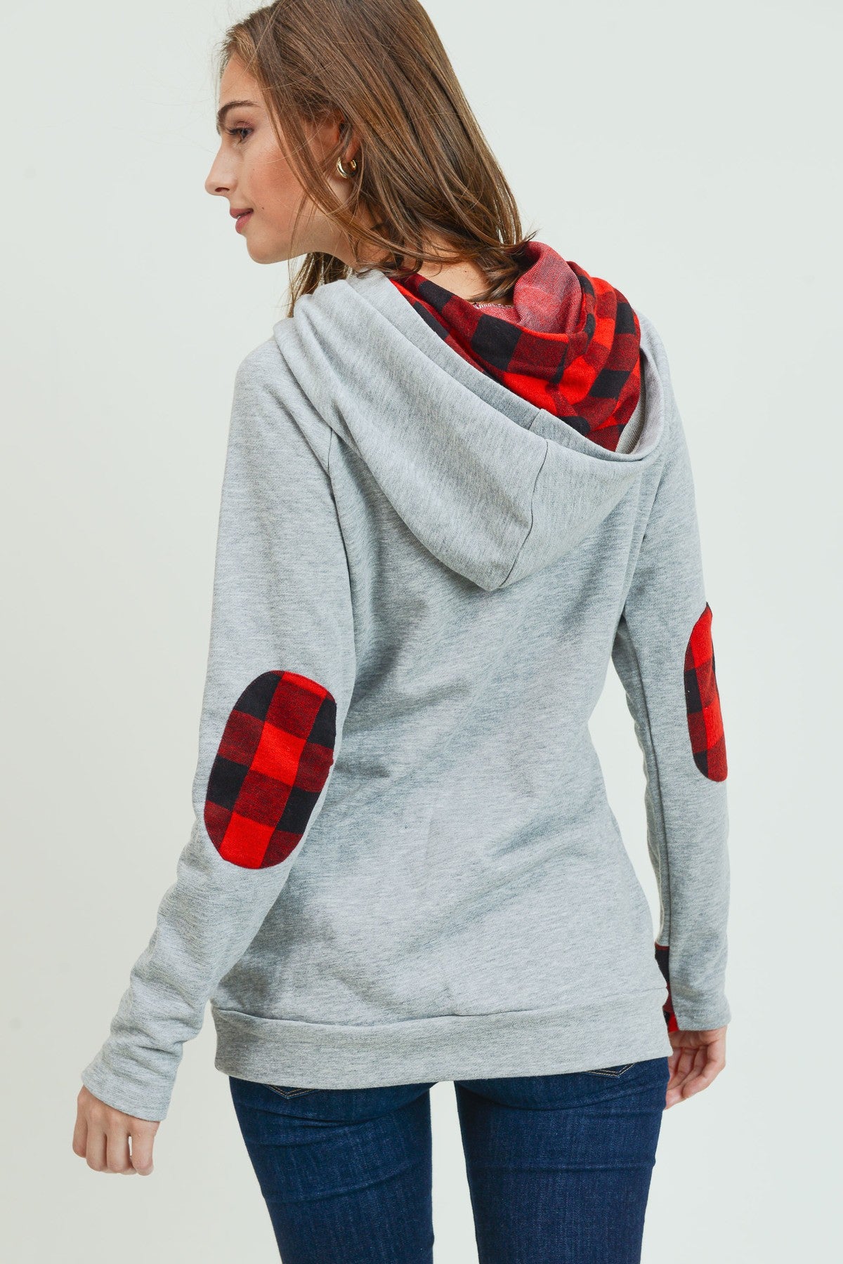 buffalo plaid double hoodie